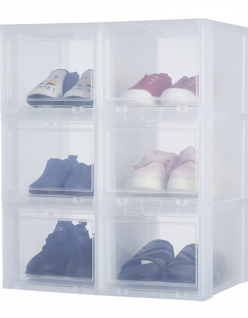 IRIS Drop Front Shoebox - size S - set of 3 - EUDF-S - Transparent