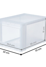 IRIS Drop Front Shoebox - maat S - set van 3 - EUDF-S - Transparant