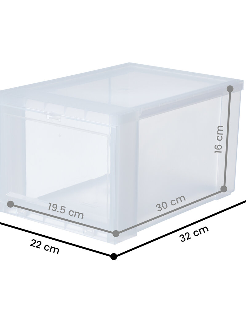 IRIS Drop Front Shoebox - size S - set of 3 - EUDF-S - Transparent
