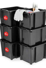 IRIS Handy Box- 15  liter - set van 6 - HB-15 - Black