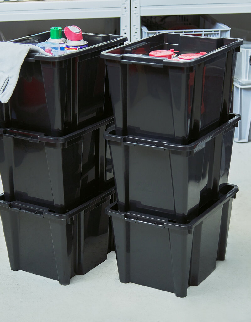 IRIS Handy Box- 15 liters - set of 6 - HB-15 - Black