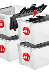 IRIS Wing Lid Box - 48 liters - set of 4 - CWL-48 - Transparent