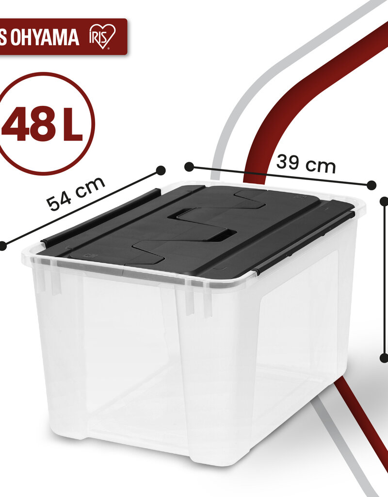 IRIS Wing Lid Box - 48 liters - set of 4 - CWL-48 - Transparent