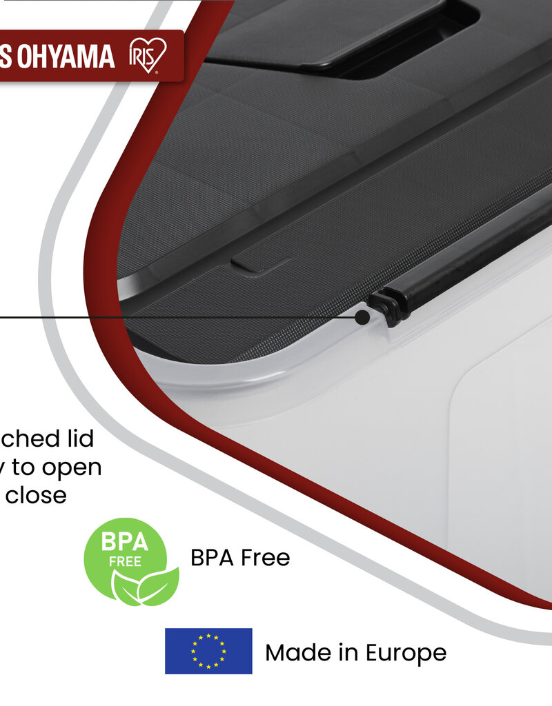 IRIS Wing Lid Box - 48 liter - set van 4 - CWL-48 - Transparant