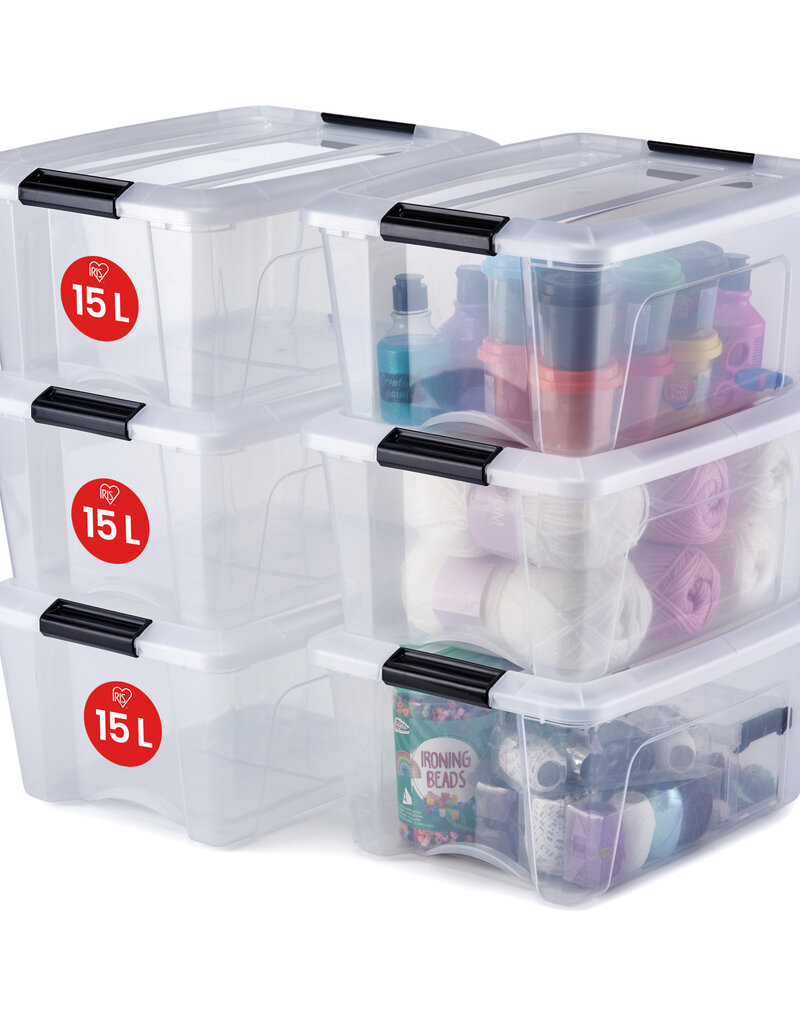 IRIS New Top Box - 15 liters - set of 6 - NTB-15 - Transparent