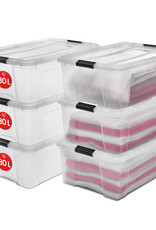 IRIS New Top Box - 30L - set of 6 - Transparent