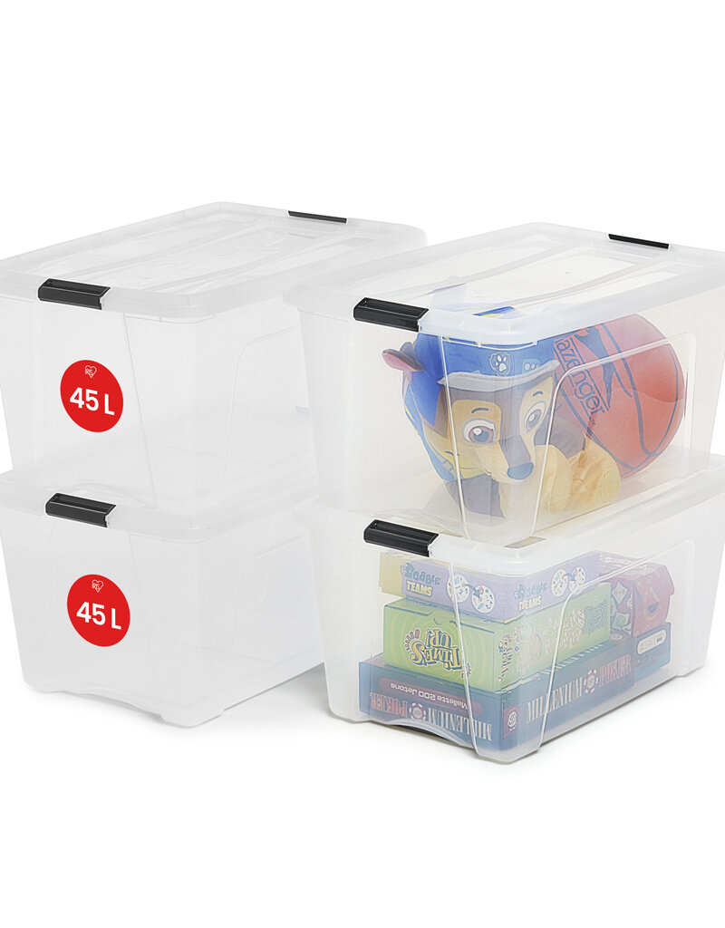IRIS New Top Box - 45L - set van 4 - Transparant