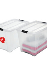 IRIS New Top Box - 60 liters - set of 2 - Transparent