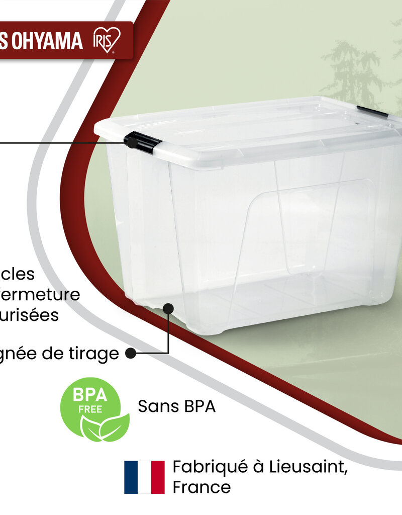 IRIS New Top Box - 60 liters - set of 2 - Transparent
