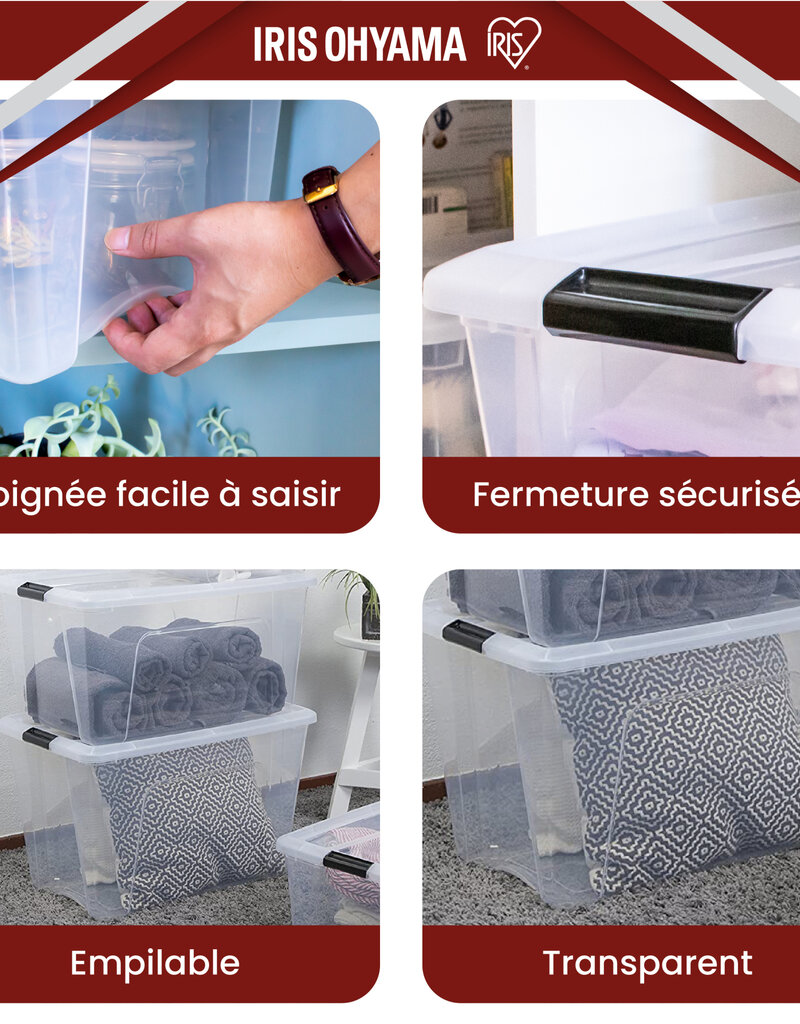 IRIS New Top Box - 60 liters - set of 2 - Transparent