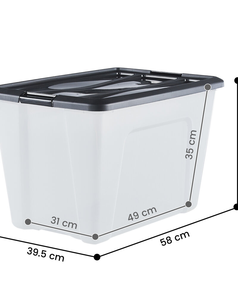 IRIS New Top Box - 60 liters - set of 4 - NTB-60 - Transparent