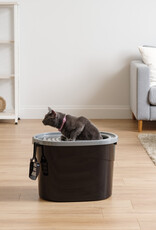 IRIS Cat Litter Box - Top Entrance - TECL-20 - Black