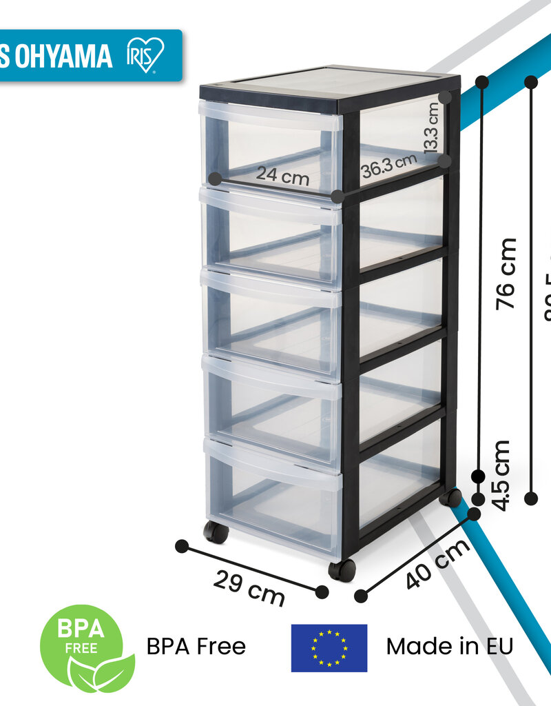 IRIS Design Chest - 5 lades - DC-005 - Black