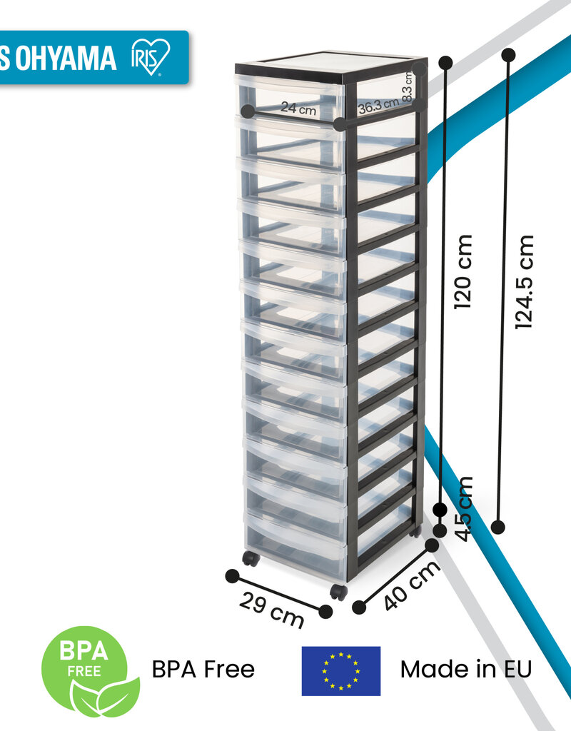 IRIS Design Chest - 12 drawers - DC-012 - Black