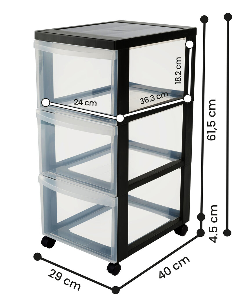 IRIS Design Chest -  3 lades - DC-303 - Black