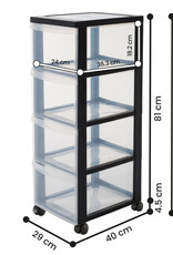 IRIS Design Chest - 4 drawers - DC-304 - Black