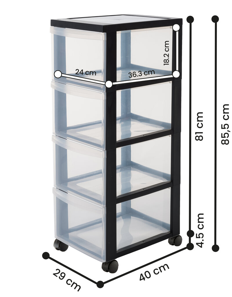 IRIS Design Chest -  4 lades - DC-304 - Black