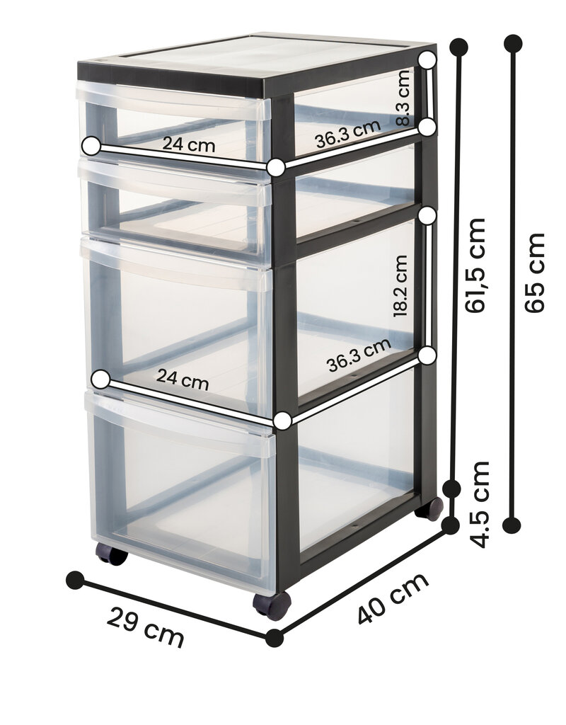 IRIS Design Chest - 4 drawers - DC-322 - Black