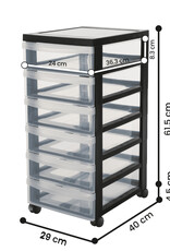 IRIS Design Chest - 6 drawers - DC-360 - Black