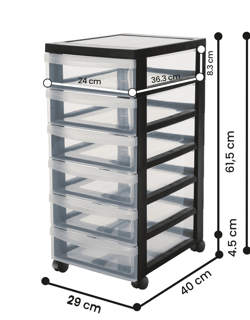 IRIS Design Chest - 6 drawers - DC-360 - Black