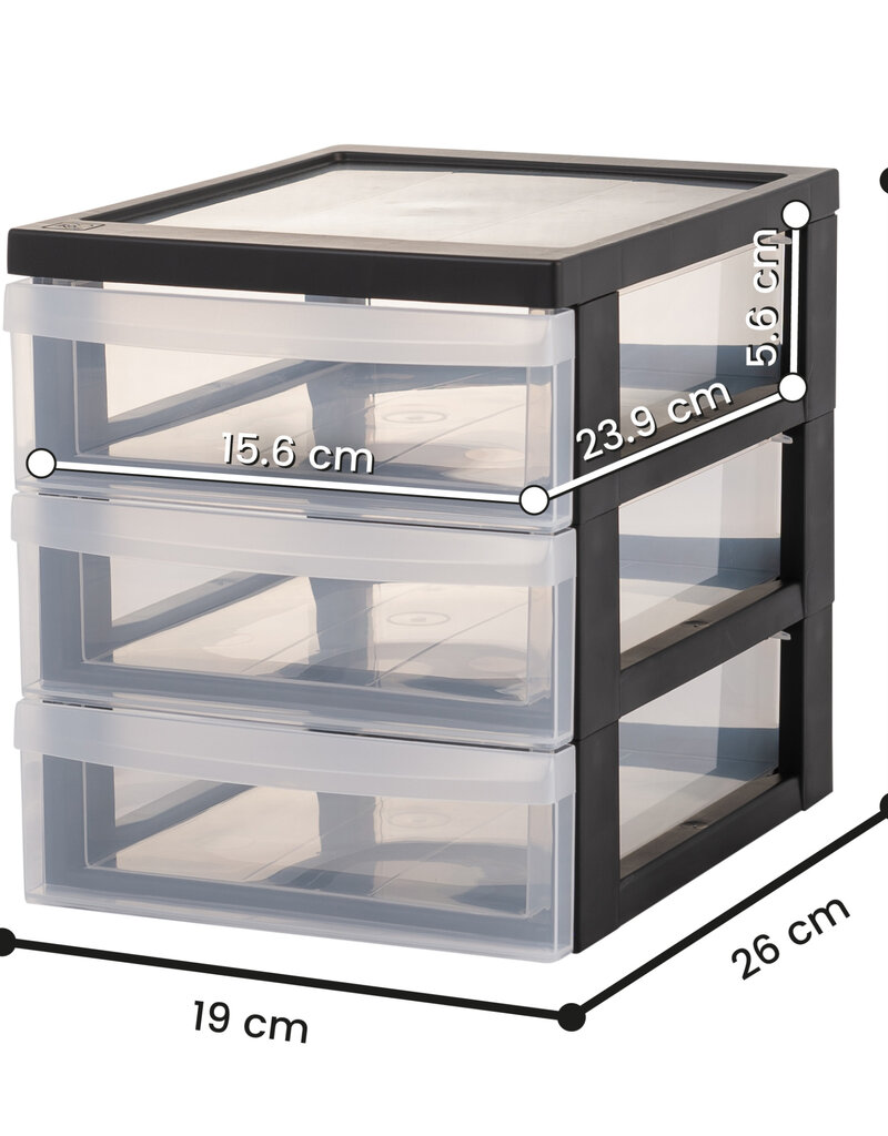 IRIS Design Chest A5 - 3 drawers x2 - DC-A5 - Black