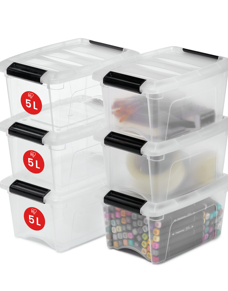 IRIS Design New Top Box - 5 liters - Set of 6 - DDNTB-5 - Transparent