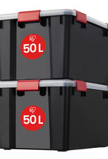 IRIS Air Tight Box - 50 liter - set van 2 - AT-L - Black