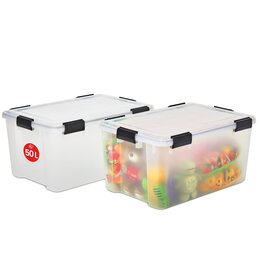 IRIS Air Tight Box - 50 liter - set van 2 - AT-L - Transparant