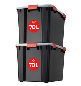 IRIS Air Tight Box - 70 liter - set van 2 - AT-LD - Black