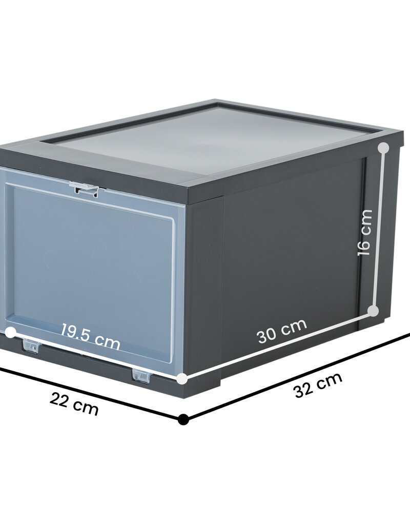 IRIS Drop Front Shoebox - maat S - set van 3 - EUDF-S - Black