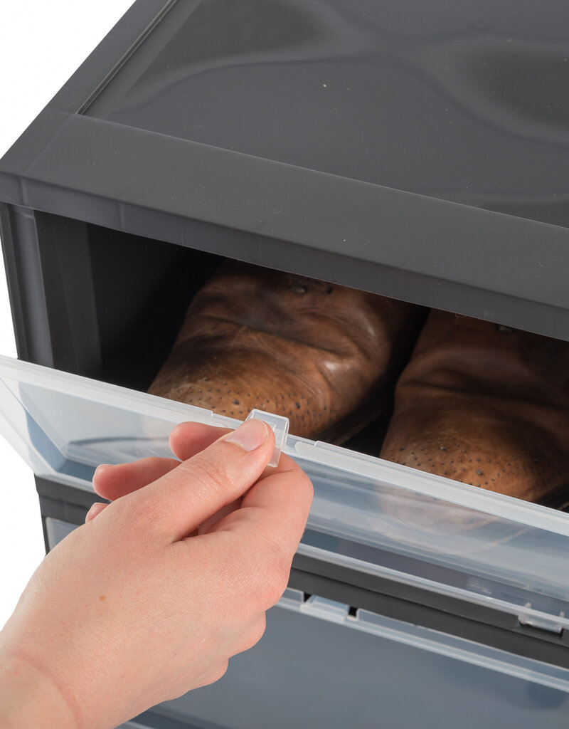 IRIS Drop Front Shoebox - size S - set of 3 - EUDF-S - Black