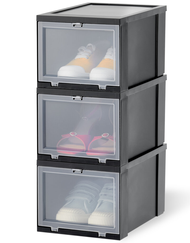 IRIS Drop Front Shoebox - maat S - set van 3 - EUDF-S - Black