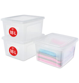 IRIS Modular Clear Box - 18 liter - set van 3 - MCB-18 - Transparant