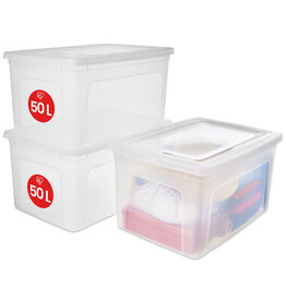 IRIS Modular Clear Box - 50 liters - set of 3 - MCB-50 - Transparent