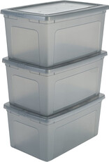 IRIS Modular Clear Box - 50 liters - set of 3 - MCB-50 - Grey