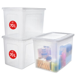IRIS Modular Clear Box - 70 liter - set van 3 - MCB-70 - Transparant