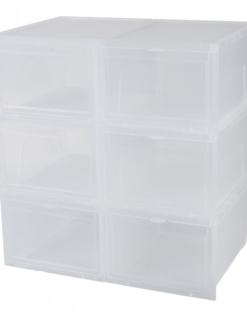 IRIS Foldable Shoe Box - set of 6 - EUNS - Transparent