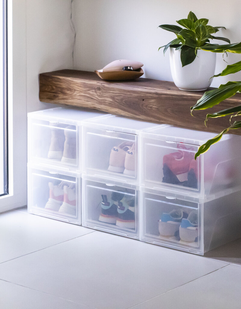 IRIS Foldable Shoe Box - set van 6 - EUNS - Transparant