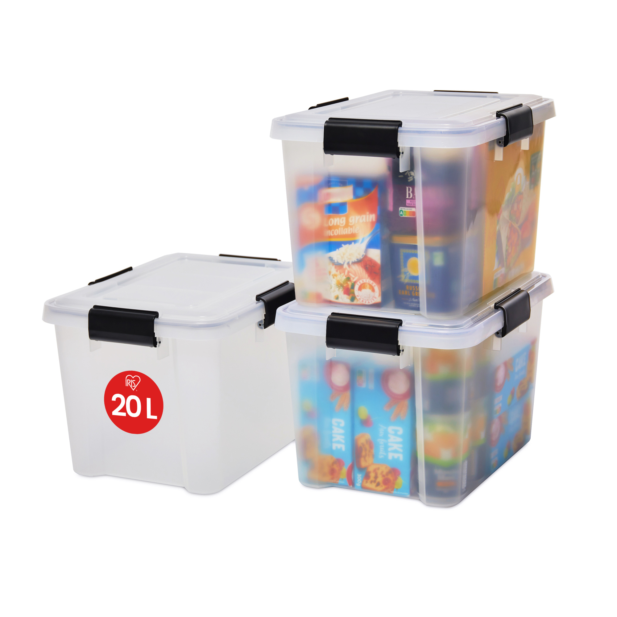 IRIS Air Tight Box - 20 liters - set of 3 - AT-SD - Transparent