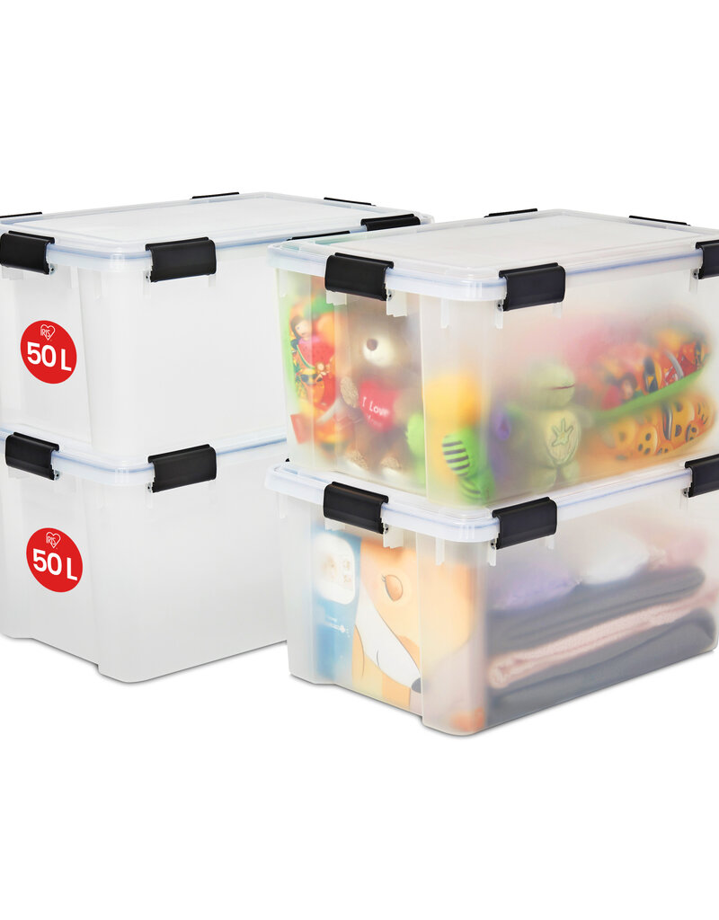 IRIS Air Tight Box - 50 liter - set van 4 - AT-L - Transparant