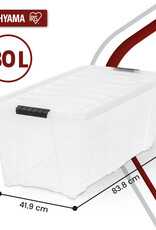 IRIS grote plastic opbergdoos met deksel, 80L, set van 4, doorzichtig, TB-84D