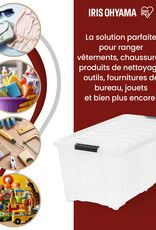 IRIS grote plastic opbergdoos met deksel, 80L, set van 4, doorzichtig, TB-84D