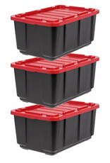 IRIS Opbergkoffer met zwaar deksel, 100L, Set van 3, zwart, UTB-27