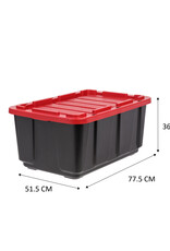 IRIS Opbergkoffer met zwaar deksel, 100L, Set van 3, zwart, UTB-27