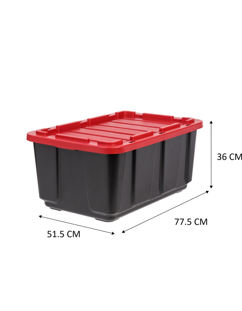 IRIS Opbergkoffer met zwaar deksel, 100L, Set van 3, zwart, UTB-27