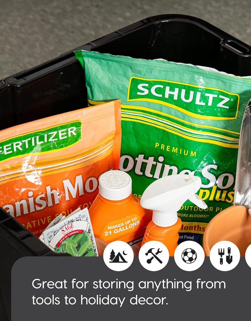 IRIS Opbergkoffer met zwaar deksel, 100L, Set van 3, zwart, UTB-27