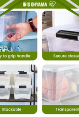 IRIS Plastic Huisopslagdoos, 45L, Set van 4, Doorzichtig, BSB-45