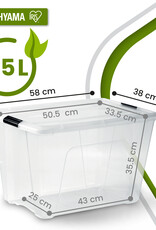 IRIS Plastic Huisopslagdoos, 55L, Set van 4, Doorzichtig, BSB-55