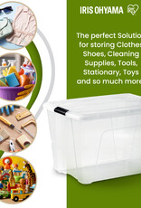 IRIS Plastic Huisopslagdoos, 55L, Set van 4, Doorzichtig, BSB-55