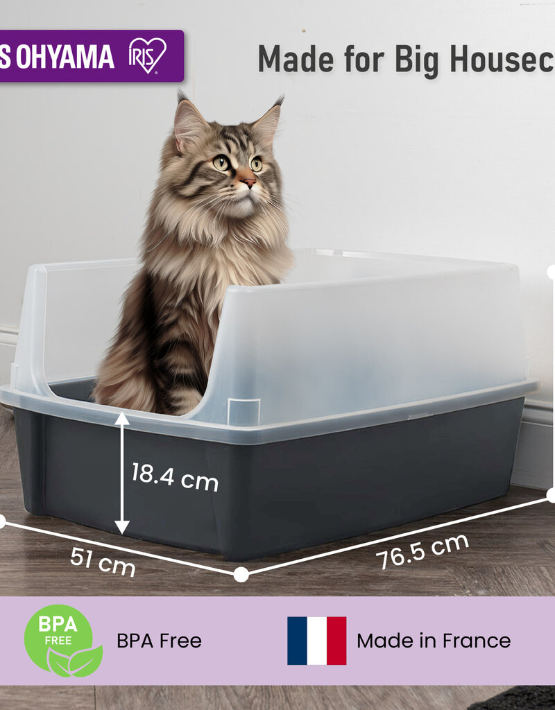 IRIS Grote Kattenbak XXL, grijs, CLH-XL